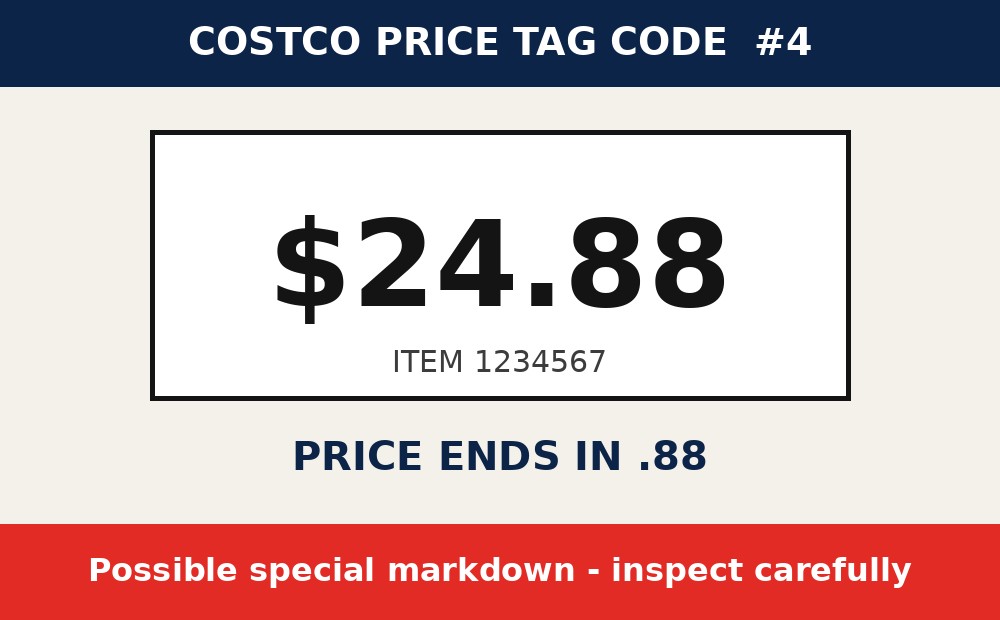 Costco price tag code: Prices Ending in .88