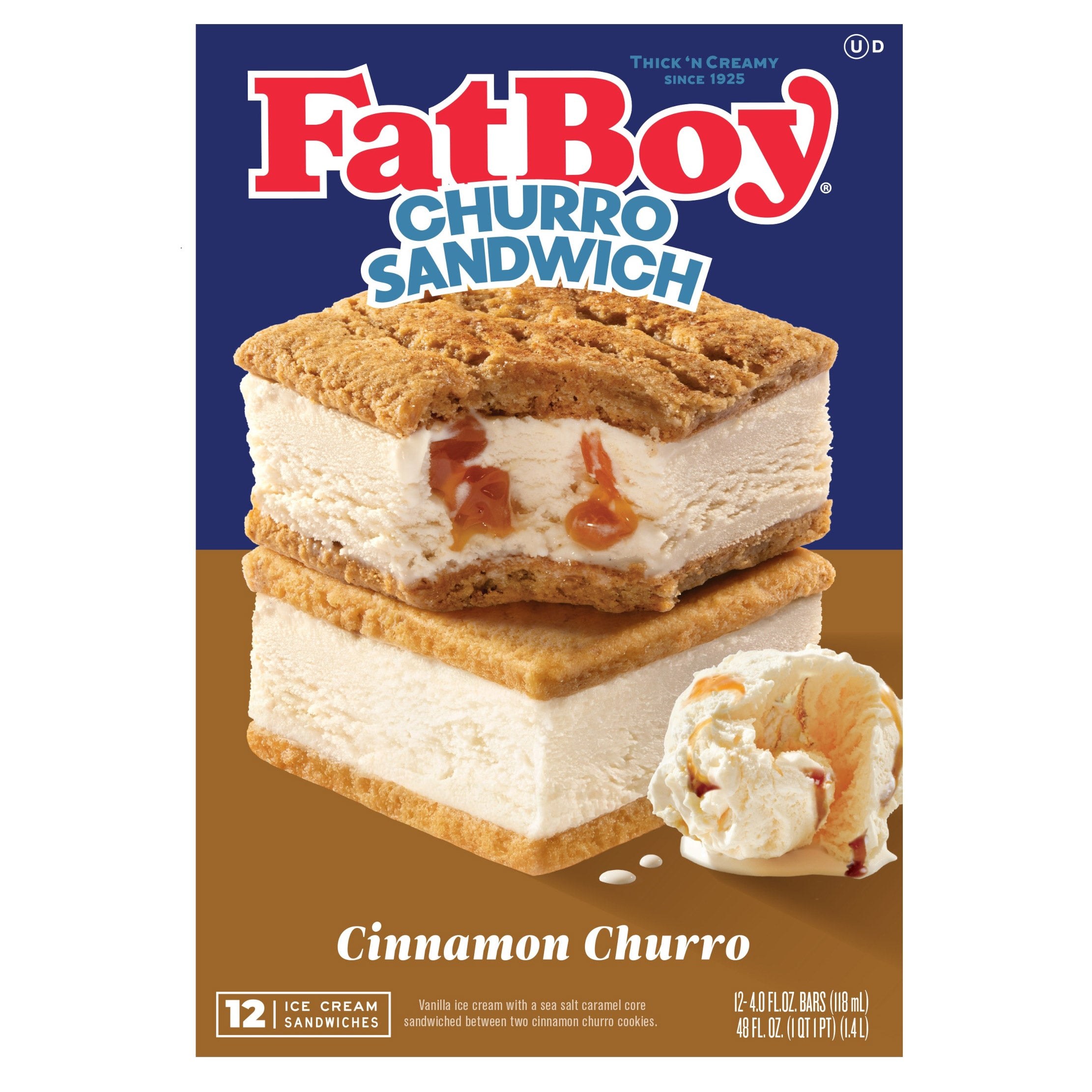 FatBoy Cinnamon Churro Ice Cream Sandwiches
