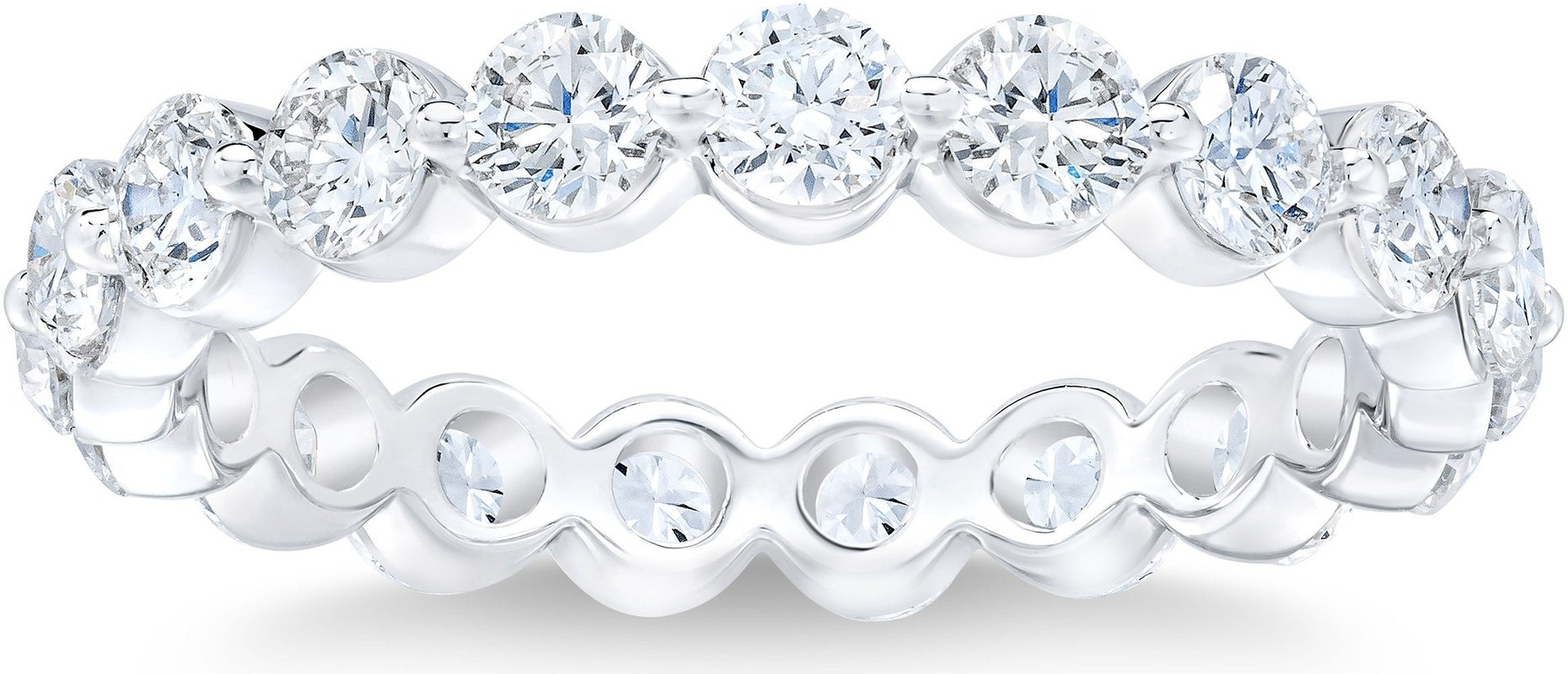Round Brilliant 2.00 ctw VS2 Clarity, G Color Diamond 14kt White Gold Eternity Band