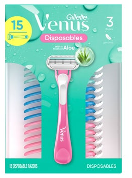 Gillette Venus Sensitive Plus Disposable Razor, 15-count