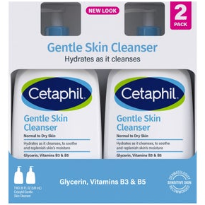 Cetaphil Gentle Skin Cleanser, Dry to Normal Sensitive Skin, 20 fl oz, 2-count