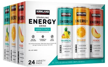 Kirkland Signature Sparkling Energy Drink, Variety Pack, 12 fl oz, 24-count