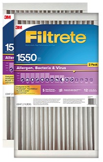 3M Filtrete™ Air Filters 1550 Series Deep Pleat 4" 2 pk
