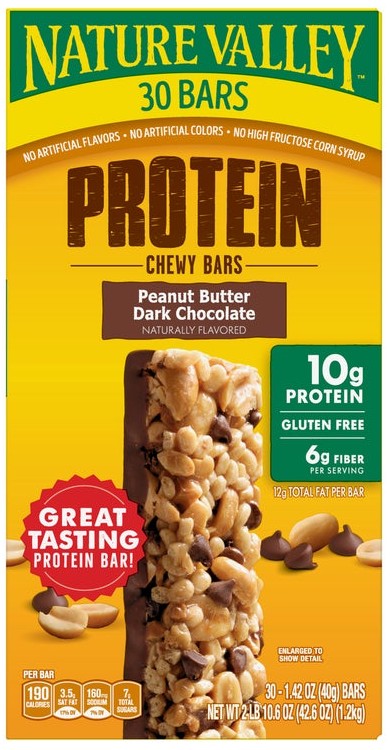 Nature Valley Peanut Butter Dark Chocolate Protein Chewy Bars