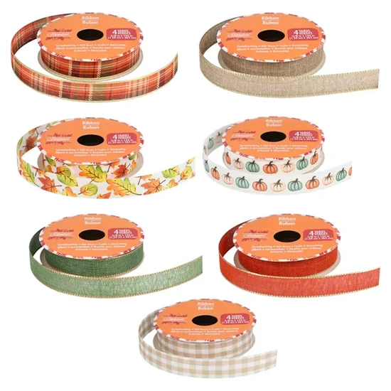 Crafter's Square Fall Ribbon, 9-ft. Rolls