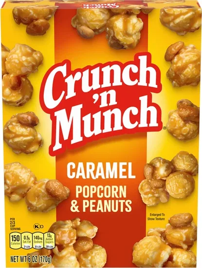 Crunch 'n Munch Caramel Popcorn with Peanuts, 6 oz. Boxes
