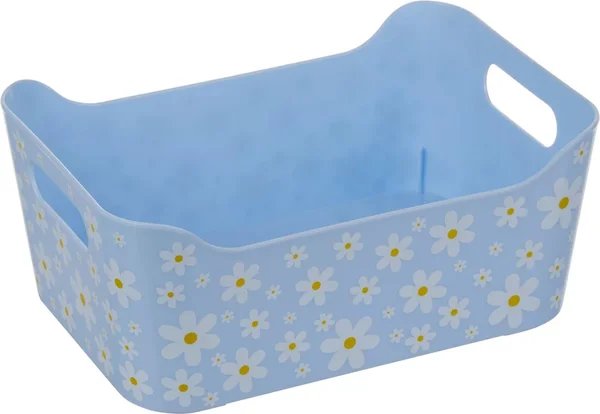 Daisy Print Small Storage Bin (Pink or Blue)