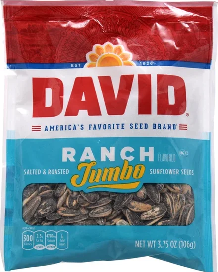 David Jumbo Ranch Sunflower Seeds, 3.75 oz. Bags
