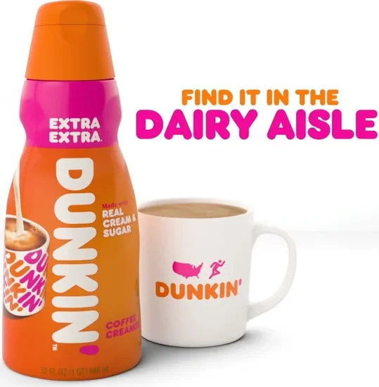 Dunkin' Extra Extra Coffee Creamer, 32 fl oz Bottle