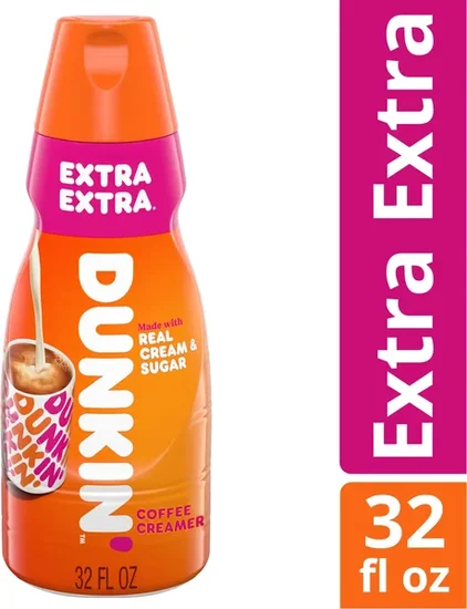 Dunkin' Extra Extra Coffee Creamer, 32 fl oz Bottle