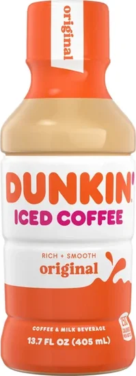 Dunkin' Original Iced Coffee, 13.7 fl oz Bottle