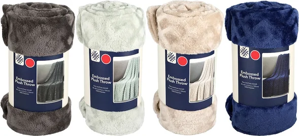 Embossed Plush Throw Blankets 50x60 in.
