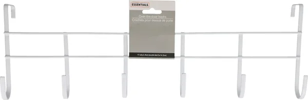 Essentials 6-Hook White Over-the-Door Metal Racks