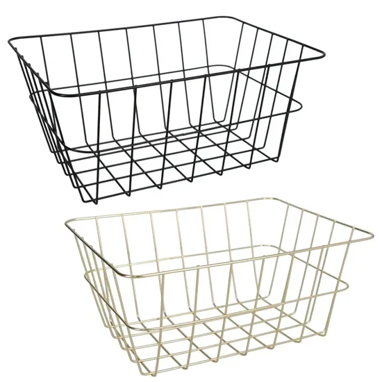 Essentials Gold Iron Rectangular Baskets, 8.625x6.625x3.875 in.