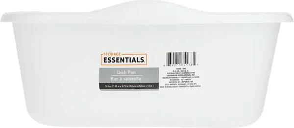 Essentials White Plastic Dish Pans, 8 qt.