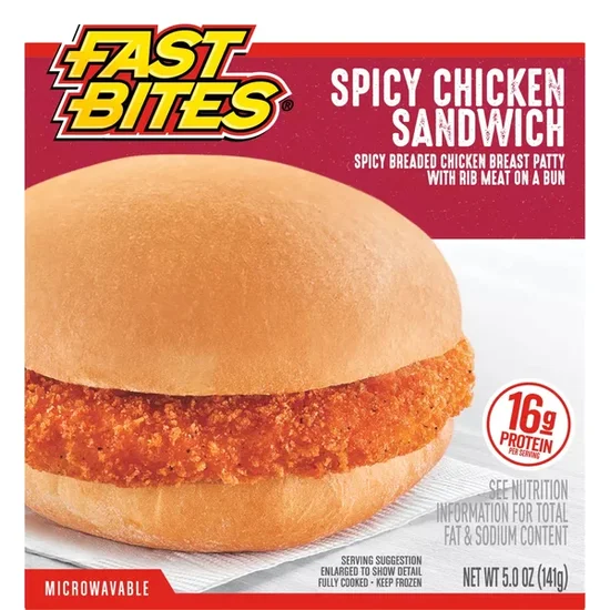 Fast Bites® Spicy Breaded Chicken Sandwich, 5 oz (Frozen)