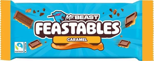 Feastables MrBeast Milk Chocolate Caramel Bar, 2.1 oz (60g), 1 Count