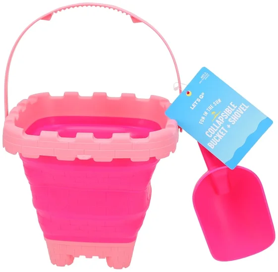 Beach Collapsible Bucket + Shovel Set