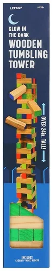 Glow-in-the-Dark Wooden Tumbling Tower Game