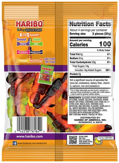 Haribo® Crazy Skeletons Gummi Candy 4oz