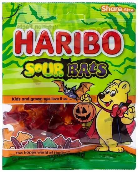 Haribo® Halloween Sour Gummi Vampire Bats 4oz