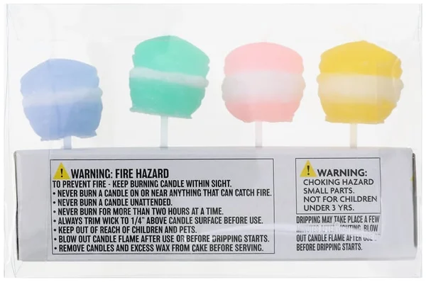 Macaron Birthday Pick Candles 4-Pack