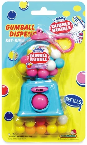 Mini Dubble Bubble® Gumballs w/ Dispenser Keychain 1.13oz