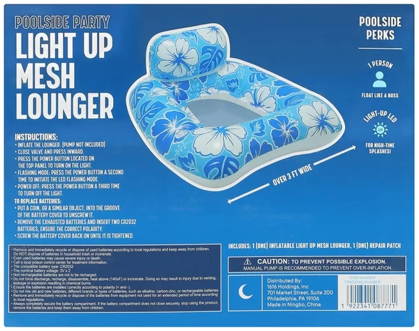 Poolside Party Light Up Mesh Lounger