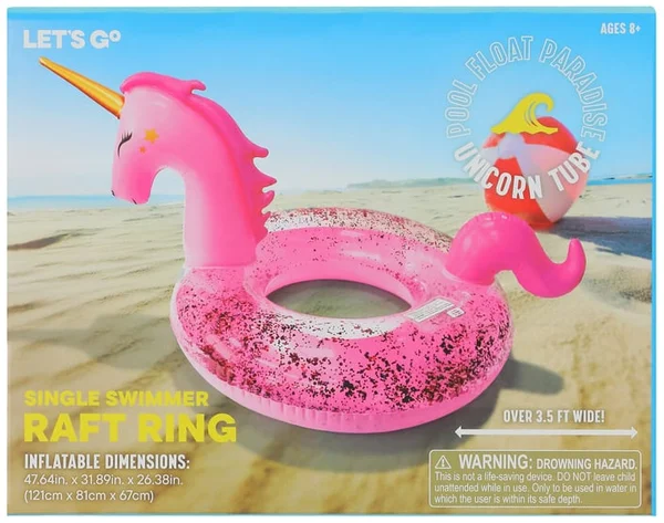 Single Swimmer Unicorn Tube Raft Ring