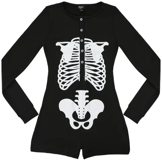 Skeleton Print Romper