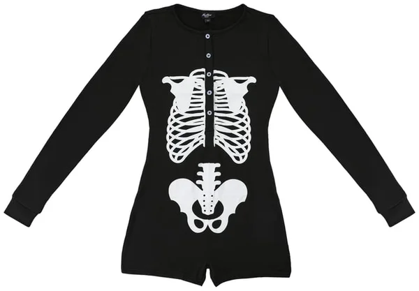 Skeleton Print Romper