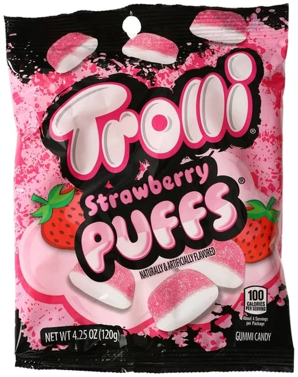 Trolli® Strawberry Puffs 4oz Candy Bag