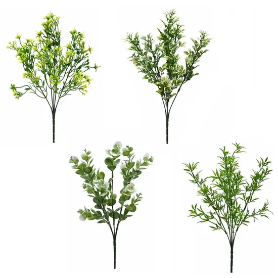 Floral Garden Artificial Greenery Bush, Assorted Styles.