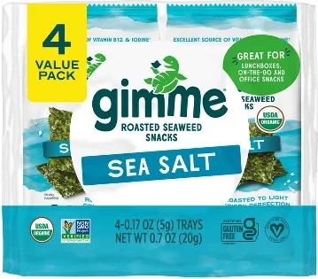 GimMe Organic Seaweed Sea Salt Snacks - 0.7oz/4pk