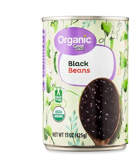 Great Value Organic Black Beans, Canned, 15 oz