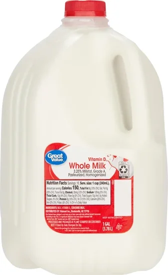 Great Value Whole Vitamin D Milk, Gallon