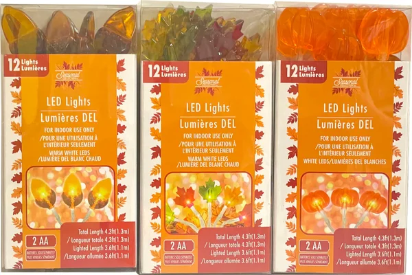 Harvest Leaves LED Lights, 3-ft. Strands