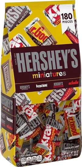 HERSHEY'S Miniatures Variety Pack Chocolate Candy, 180 pcs.