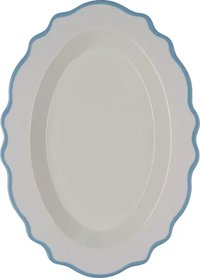 Holly Williams Scalloped Edge Melamine Serving Platter 16 In