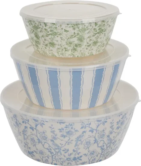 Holly Williams Stackable Printed Melamine Mixing Bowls Set, 3 ct