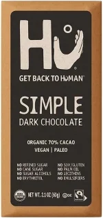 Hu Simple Dark Chocolate 70% Cacao Candy - 2.1oz