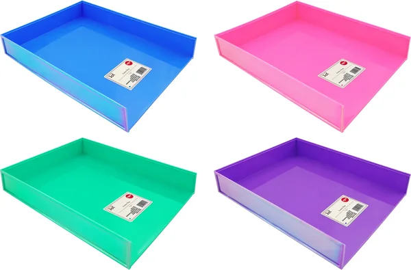 Iridescent Plastic Letter Trays, 9.84x12.20x1.0 in.