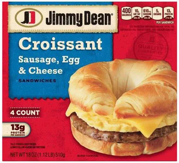 Jimmy Dean® Sausage, Egg & Cheese Croissant Sandwiches, 4 Count (Frozen)
