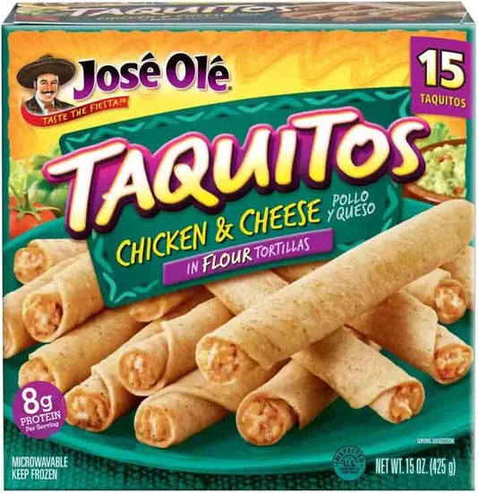 Jose Ole Taquitos Flour Tortillas, Chicken & Cheese, 15 ct