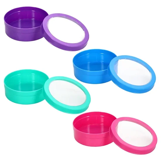 Jot Magnetic Round Plastic Containers, 3.75 in.