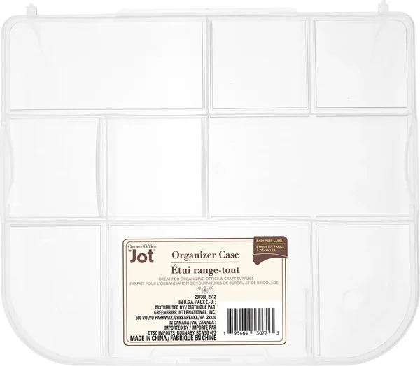 Jot Plastic 9-Compartment Organizer Case