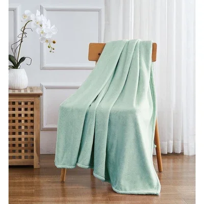 Kate Aurora Ultra Soft & Plush Oversized Solid Colored Accent Throw Blanket - 50 in. W x 70 in. L - Aqua