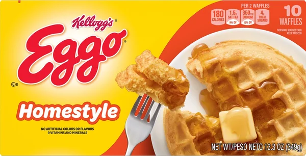 Kellogg's Homestyle Eggo Waffles, 10-pc Pack.