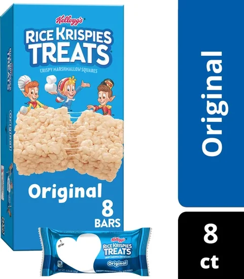 Kellogg's Rice Krispies Treats Crispy Marshmallow Squares, 8-pc Pack.