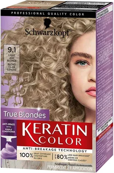 Keratin Color Permanent Hair Color, 9.1 Light Ash Blonde